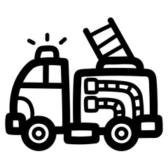 fire truck line icon style