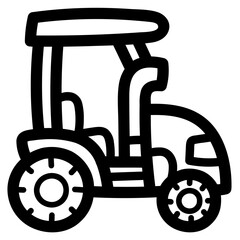 tractor line icon style
