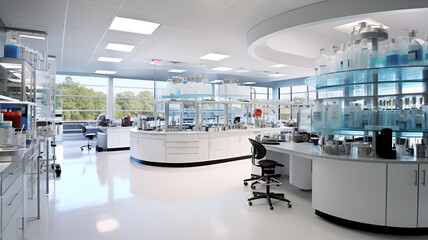 Laboratory workplace interior.