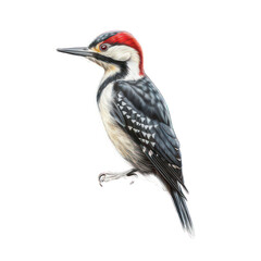 Woodpecker isolated on white created with Generative AI