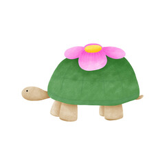Pink Flower on Turtle