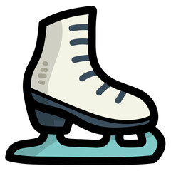 ice skate filled outline icon style
