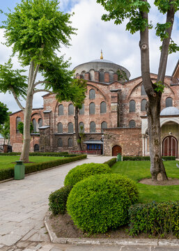 Hagia Irene, aka Holy Peace Church, an old Byzantine style Eastern Orthodox church, located in the outer courtyard of Topkapi Palace, Istanbul, Turkey