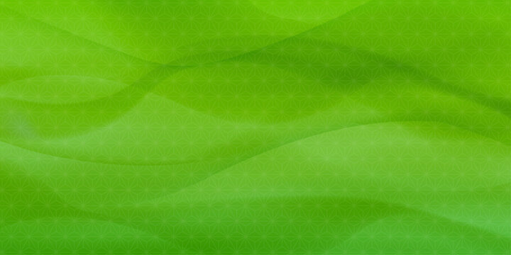 麻の葉模様 グリーンの背景イラスト