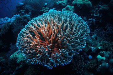 Obraz premium Underwater background texture coral brain. AI