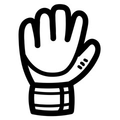 soccer glove line icon style