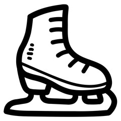 ice skate line icon style