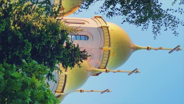 Russia, May 2023 Volgograd, view of the Church of All Saints on Mamayev Kurgan, 4K video