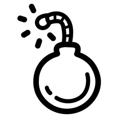 bomb line icon style