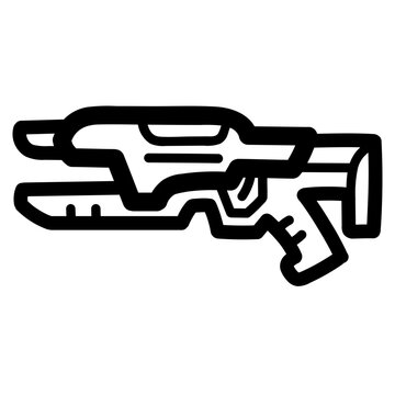 laser gun line icon style