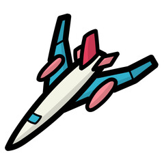 plane filled outline icon style