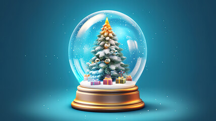 Christmas snow globe. Generative ai