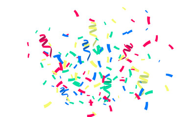 Fototapeta na wymiar Vibrant Confetti Burst: Vector PNG Illustration of Multicolored Confetti, Clapperboard, and Festive Streamers on Transparent Background for Celebratory Occasions.