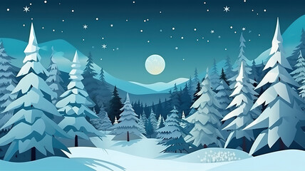 Deer couple in forest in paper cut style. Generative ai