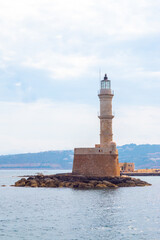 Lighthouse in Chania Harbor, Crete, Greece