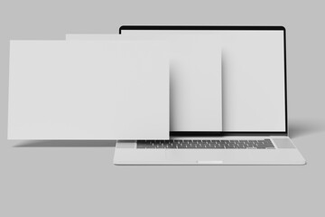 Laptop And Screen Mockup