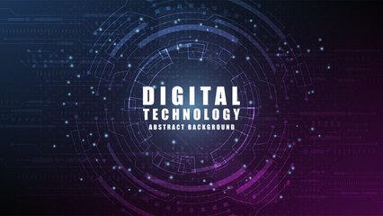 Obraz premium Hi-tech digital technology futuristic circuit digital.Abstract futuristic design. artificial intelligence.Modern futuristic design.Cloud computing Abstract technology vector illustration background.