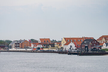 Fototapeta na wymiar View over Fanø in Denmark from the ferry ride