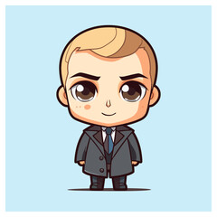 Vector Cute Cartoon Young Businessman 