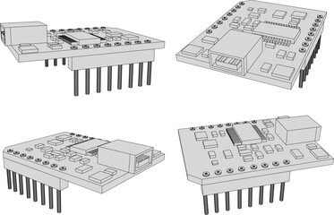 Illustration vector sketch of computer usb