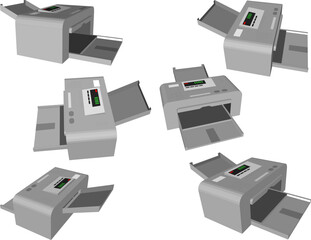 Paper printer cartoon illustration vector sketch