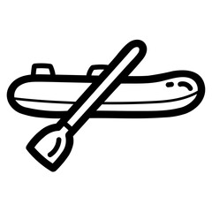 inflatable boat line icon style