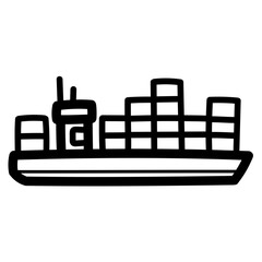 container ship line icon style