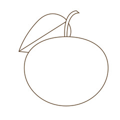 simple flat round apple black line