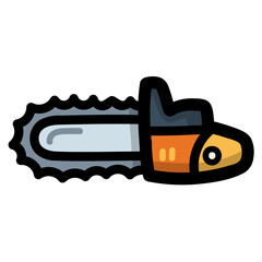 chain saw filled outline icon style