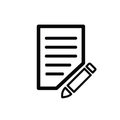 note icon, notes, book and pen. icon vector illustration