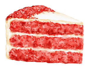 Obraz premium Red velvet cake cur food dessert illustration.