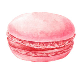 Macaron pink dessert sweet food illustration.