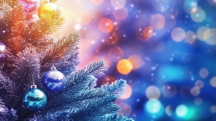 Obraz na płótnie Canvas Christmas and New Year holidays background, Glitter lights backdrop. Generative ai