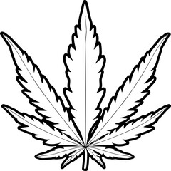 Leaf marijuana line black icon. Narcotic substance. Icon. Vector