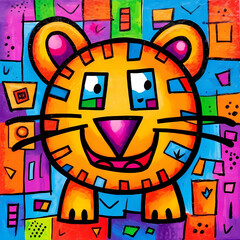 Drawing Tiger Cartoon Illustration