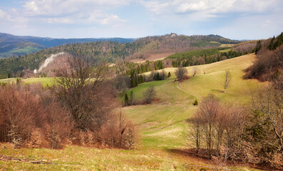 View of Pienin Mountains landscape, Poland.