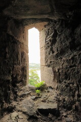 Inside Conwy Castle looking out