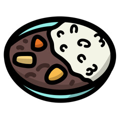 kare raisu filled outline icon style