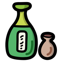 sake filled outline icon style