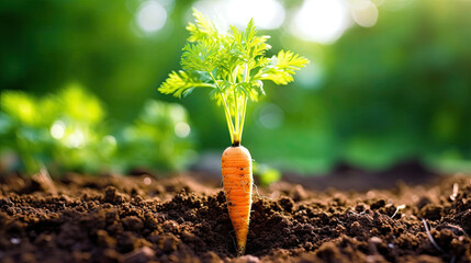 carrot on ground created with Generative AI technology