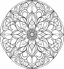 Mandala. Ethnic decorative element. Hand drawn backdrop. Islam, Arabic, Indian, ottoman motifs. Coloring book page.
