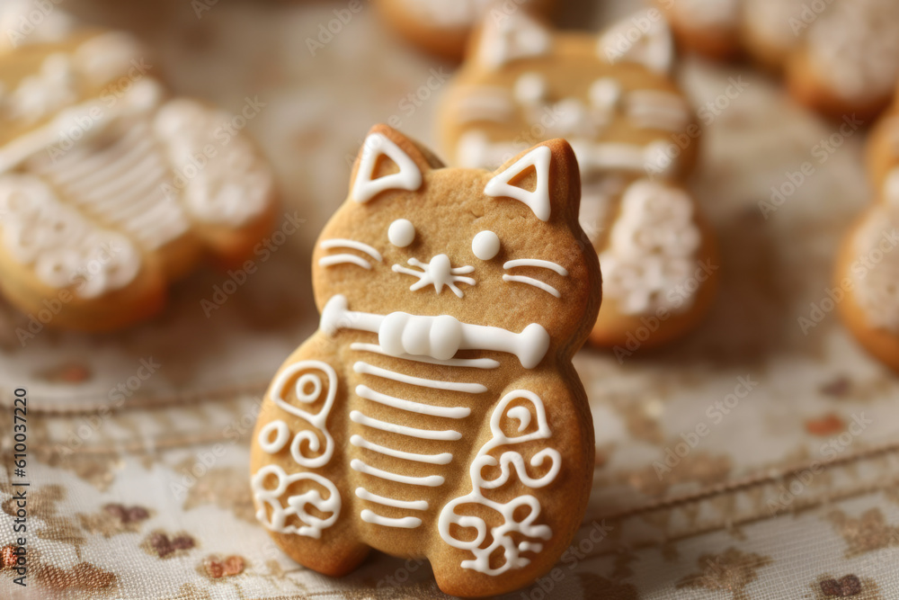 Wall mural cat gingerbread