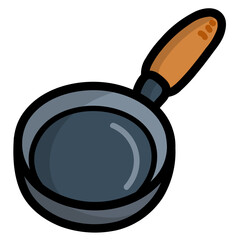 frying pan filled outline icon style