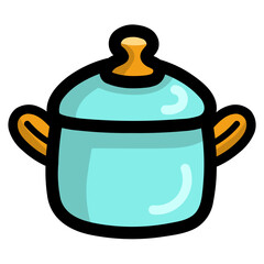 pot filled outline icon style