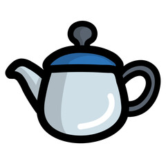 tea pot filled outline icon style