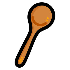 wooden spoon filled outline icon style