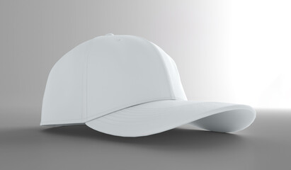 Images of white baseball cap isolated on white background. 