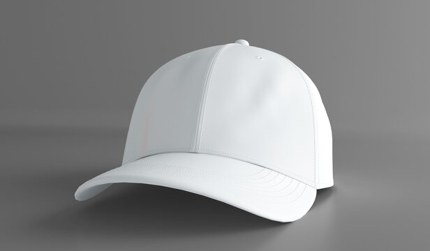 Images of white baseball cap isolated on white background.