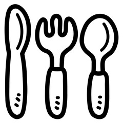 cuttery line icon style