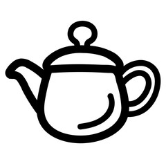 tea pot line icon style